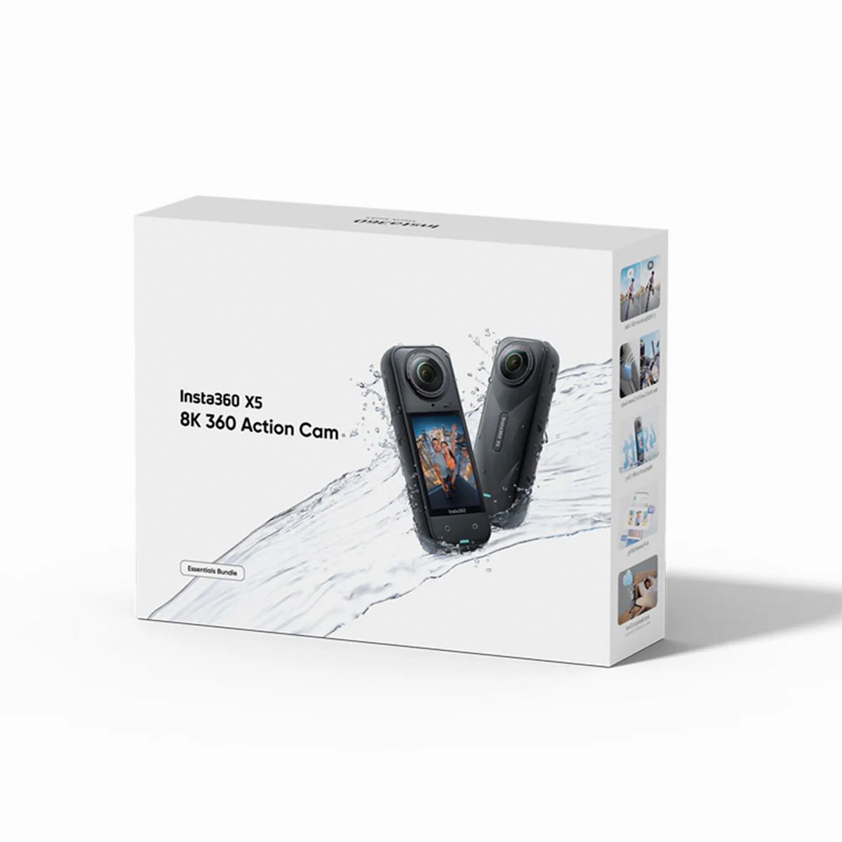 INSTA360 - Cámara Insta360 X5 Essentials Bundle - Video 360° en 8K, Estabilización FlowState y Kit de Accesorios
