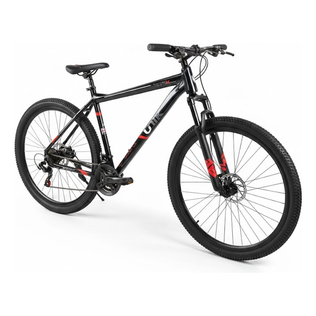 RUNBIKE - Bicicleta Aluminio Todo Terreno Suspension Mtb Rin 29 Unik Montaña 24 Vel Campo Ruta Ciudad Resistente Cambios Frenos Disco Cicla Deporte Ciclismo Uso Diario Negro Rojo
