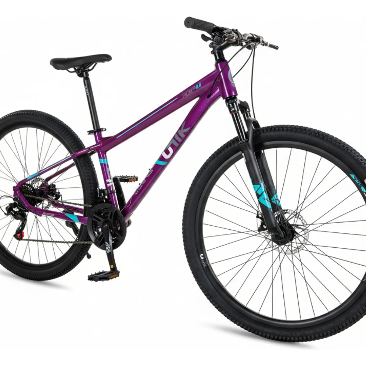 RUNBIKE - Bicicleta Aluminio Todo Terreno Suspension Mtb Rin 27.5 Unik Montaña 24 Vel Campo Ruta Ciudad Resistente Cambios Frenos Disco Cicla Deporte Ciclismo Uso Diario Morado