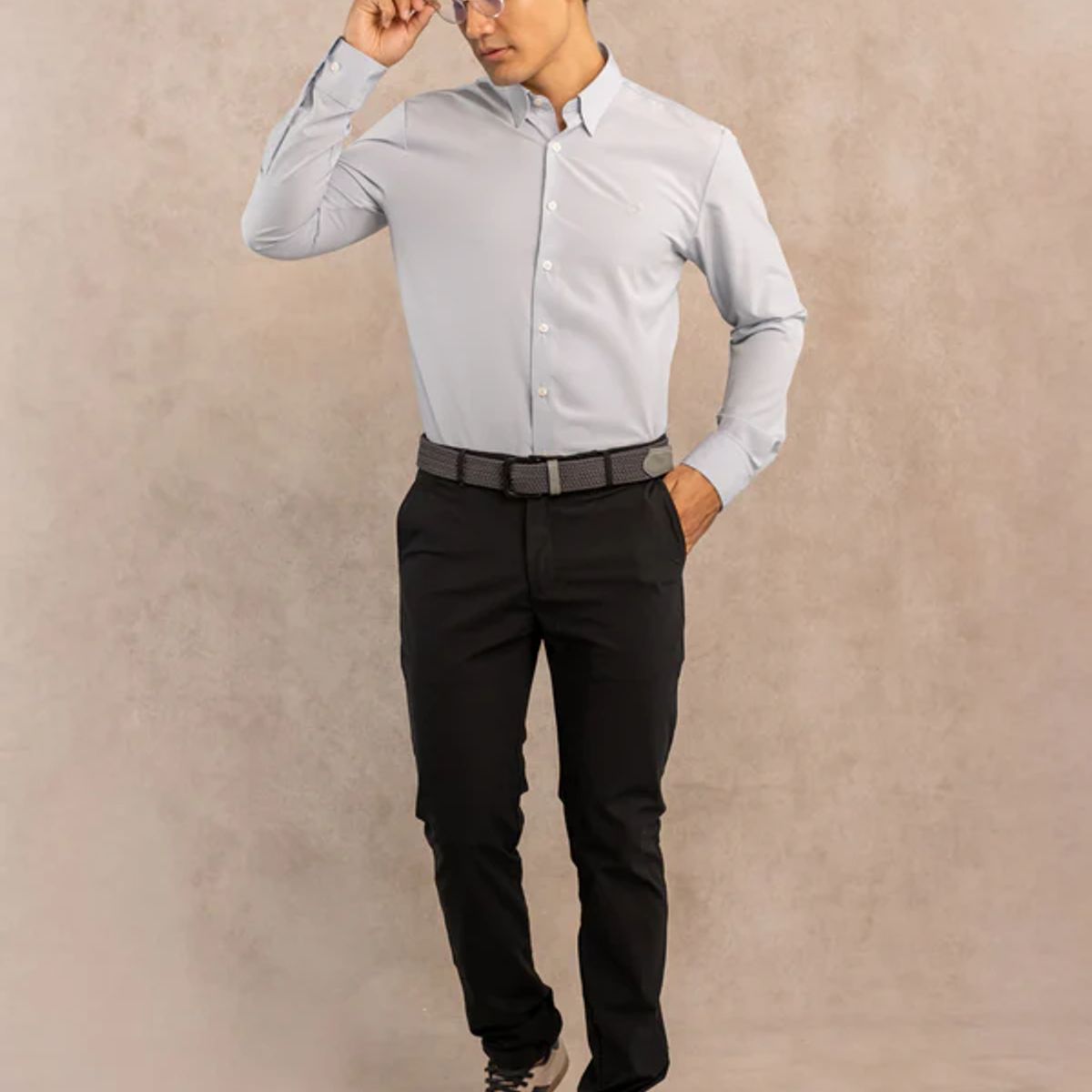 DANTE - Camisa Performance Antiarrugas Gris Stone