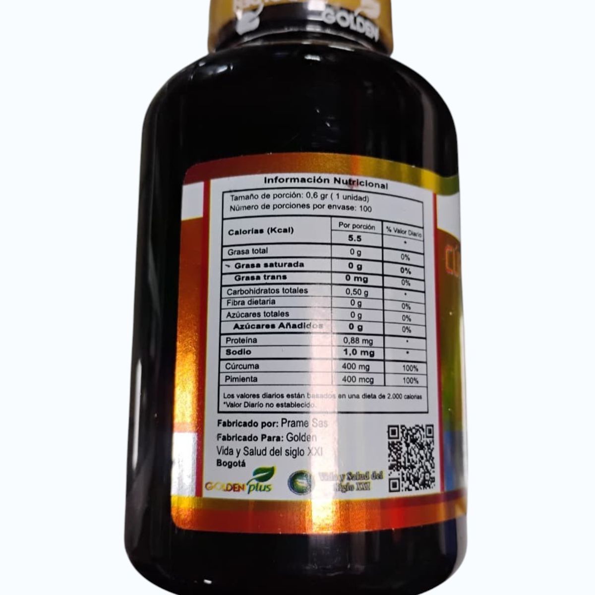 GENERICO - curcuma y pimienta 100unidades