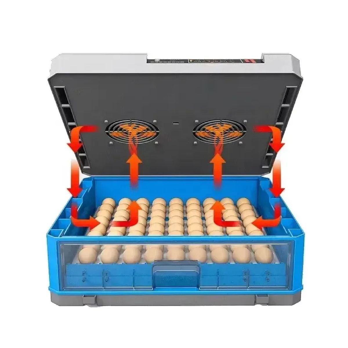 100 - Incubadora 136 Huevos Cajon, Giro Automático Control Hum Tem