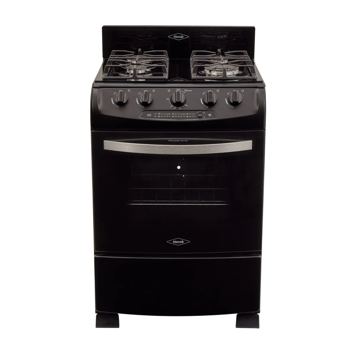 HACEB - Estufa de Piso HACEB 60cm 4 Puestos Gas Natural Negro
