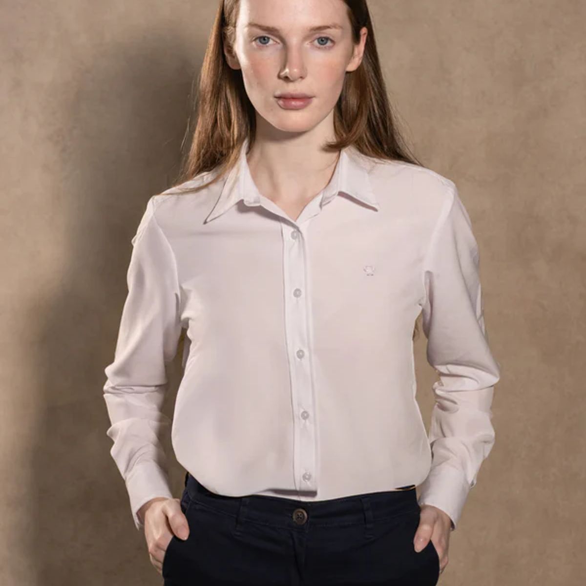 DANTE - Camisa Performance Antiarrugas De Mujer Blanca