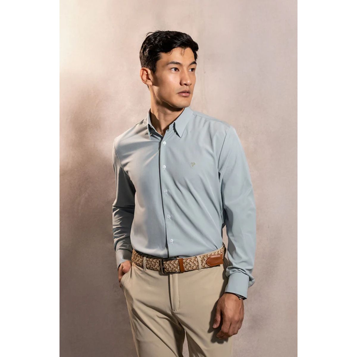 DANTE - Camisa Performance Antiarrugas Verde Sage