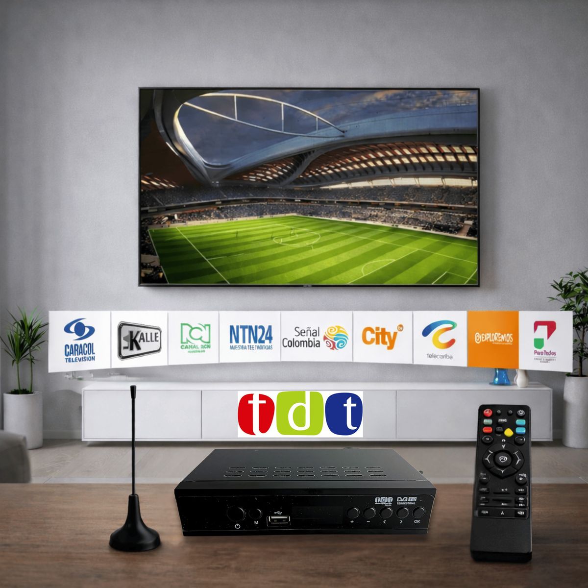 COMPRALOENCASA COM - Decodificador TDT DVB-T2 Full HD 1080p Receptor TV Digital Terrestre