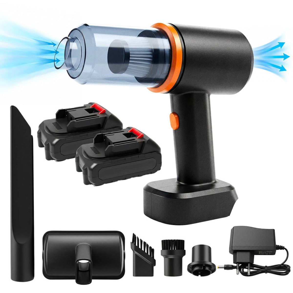 ENERGY PLUS - Aspiradora Auto Doble Batería Inalámbrica Portátil Potente