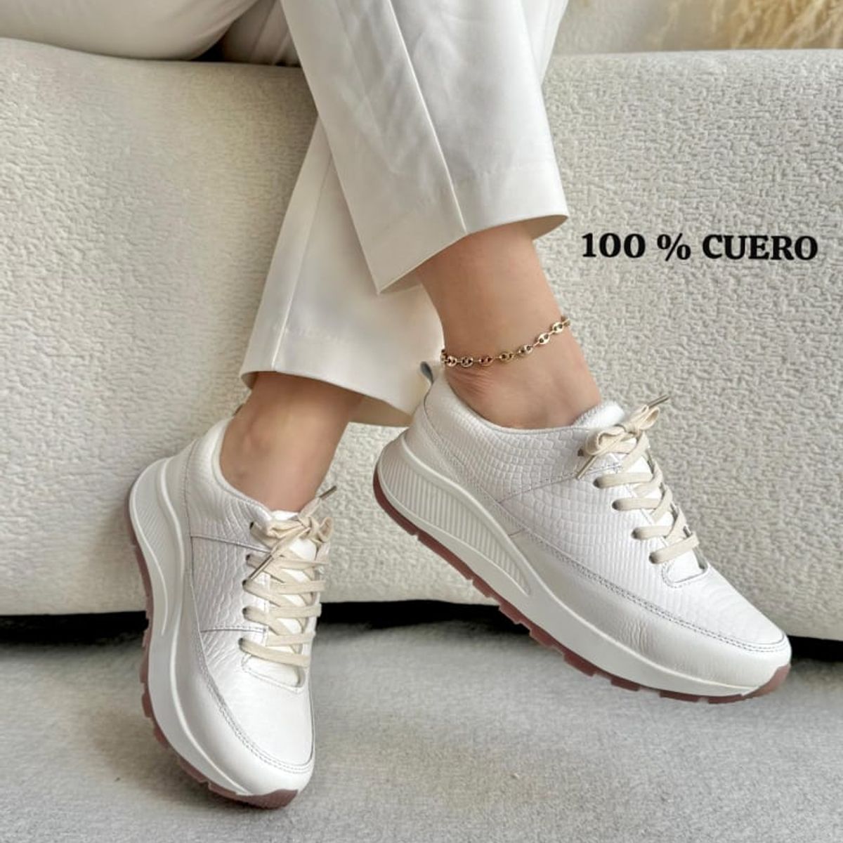 EVEGONZ - Zapato de Cuero Tenis Urbano Casual Para Mujer