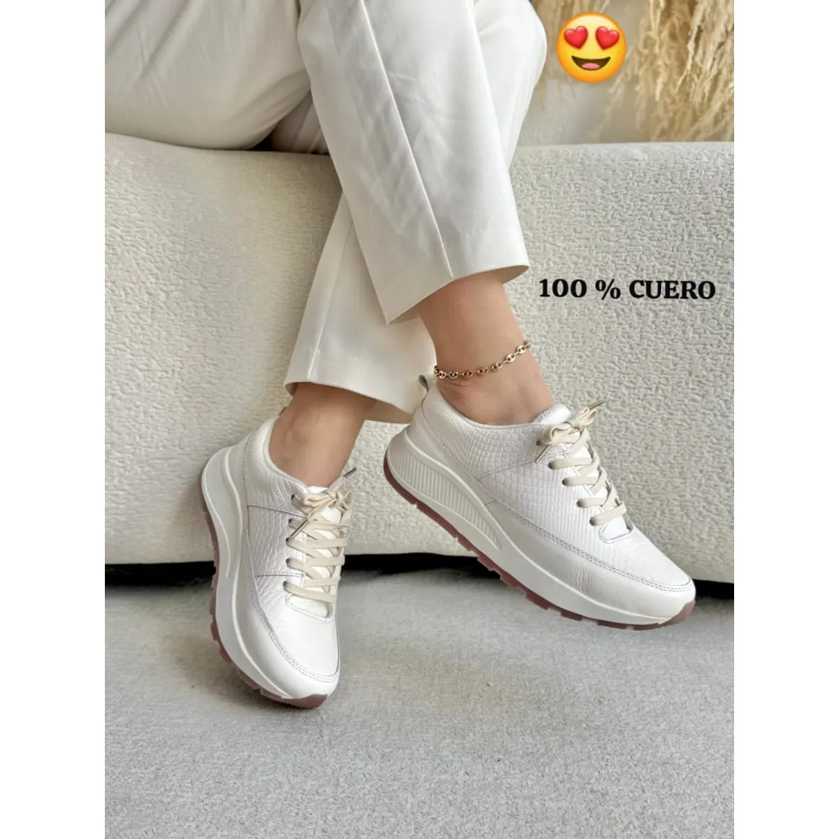 EVEGONZ - Zapato de Cuero Tenis Urbano Casual Para Mujer