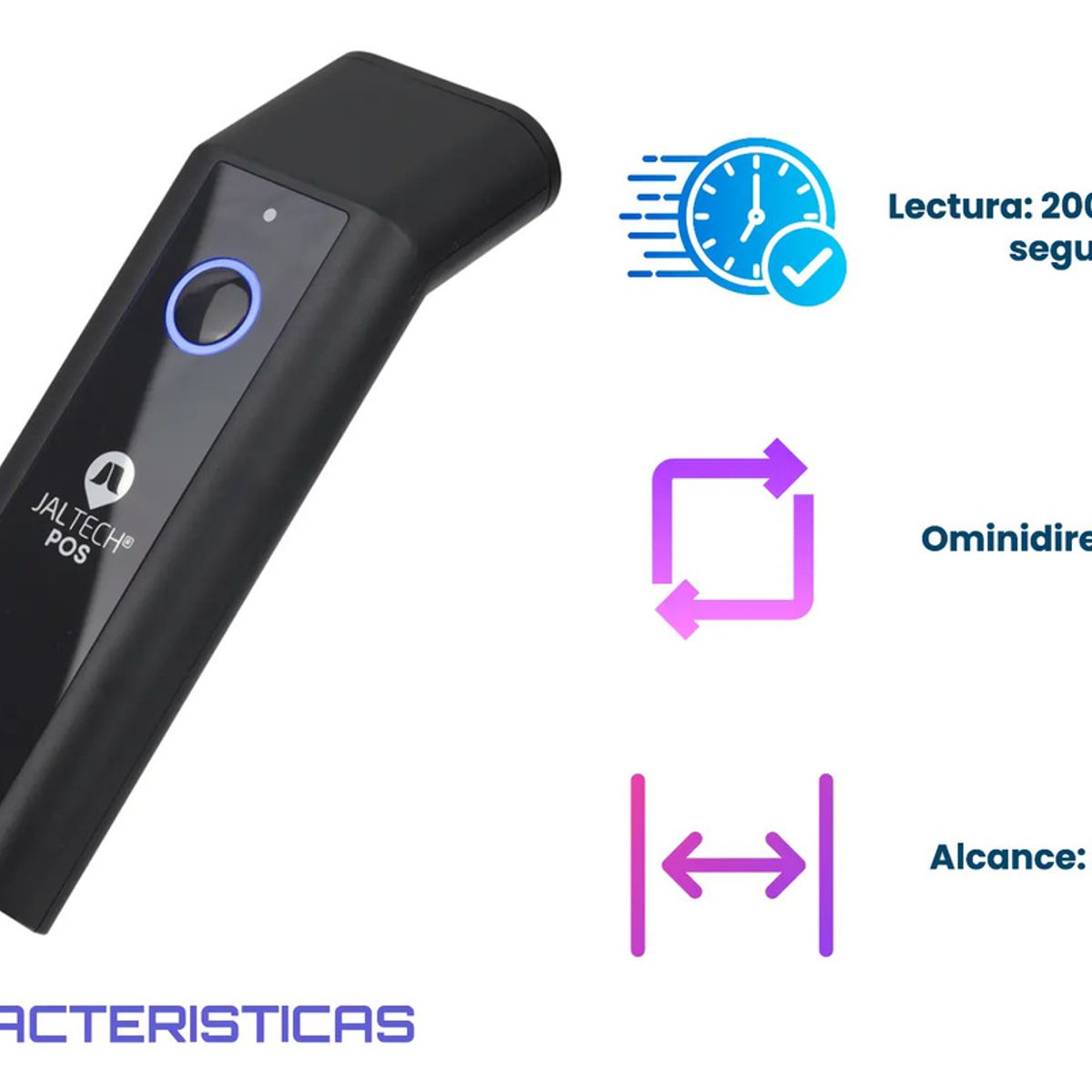 JALTECH - Lector De Codigos De Barras Inalambrico Omnidireccional