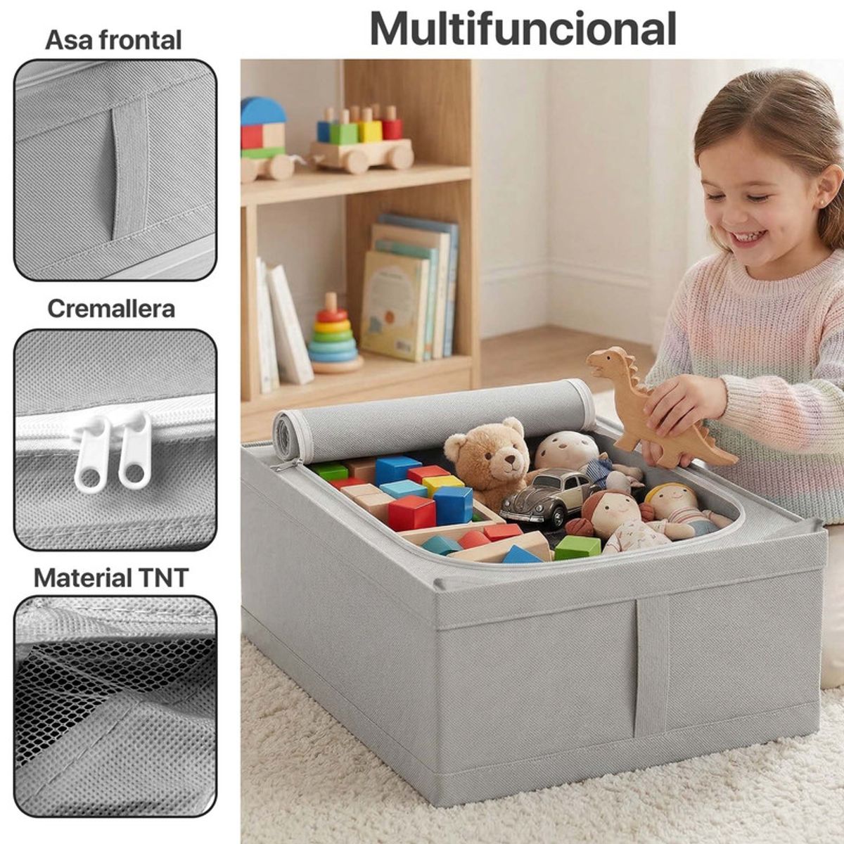 ENERGY PLUS - Cajas Organizadoras De Ropa Plegables Con Tapa Y Cierre