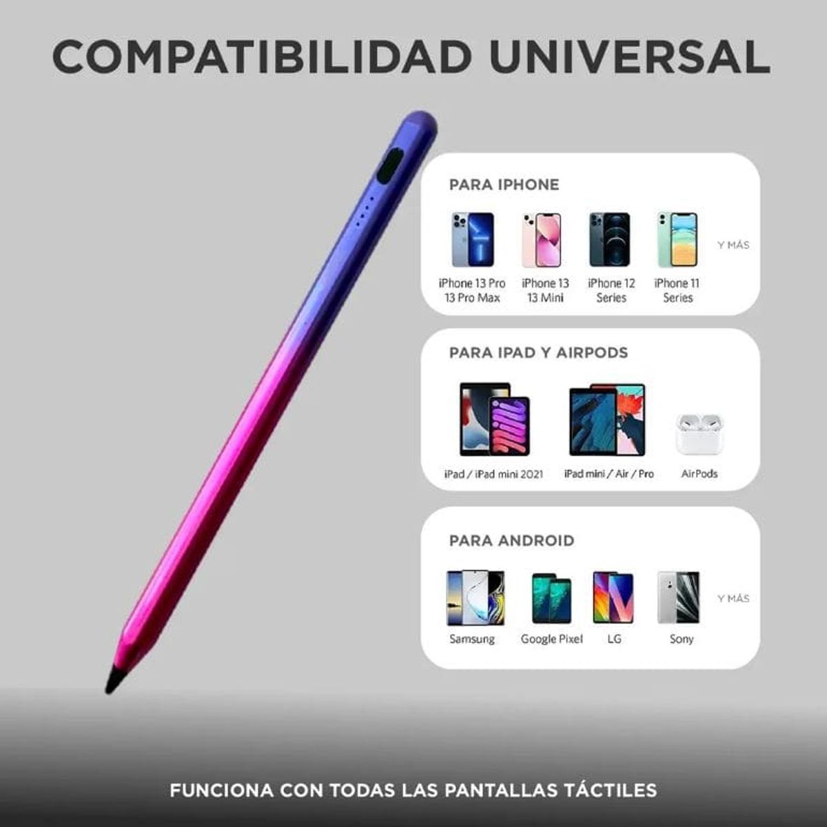 INNOVA - Lápiz Óptico Universal Premium Con Rechazo De Palma Stylus Pen Tornasol