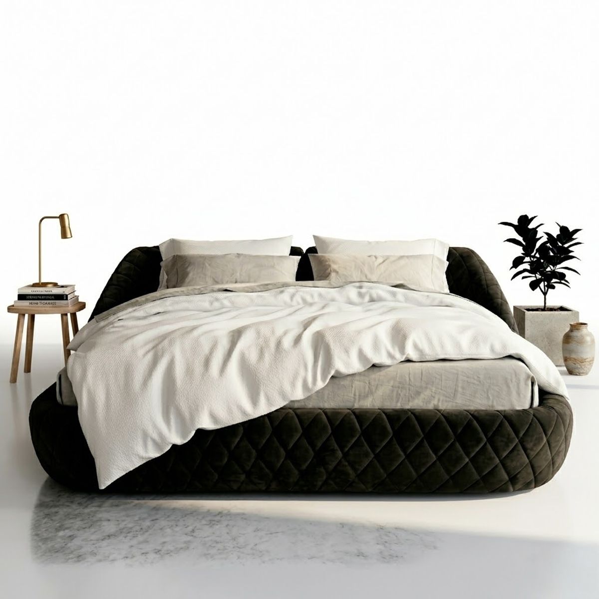 GENERICO - Cama moderna tarzo  Negro