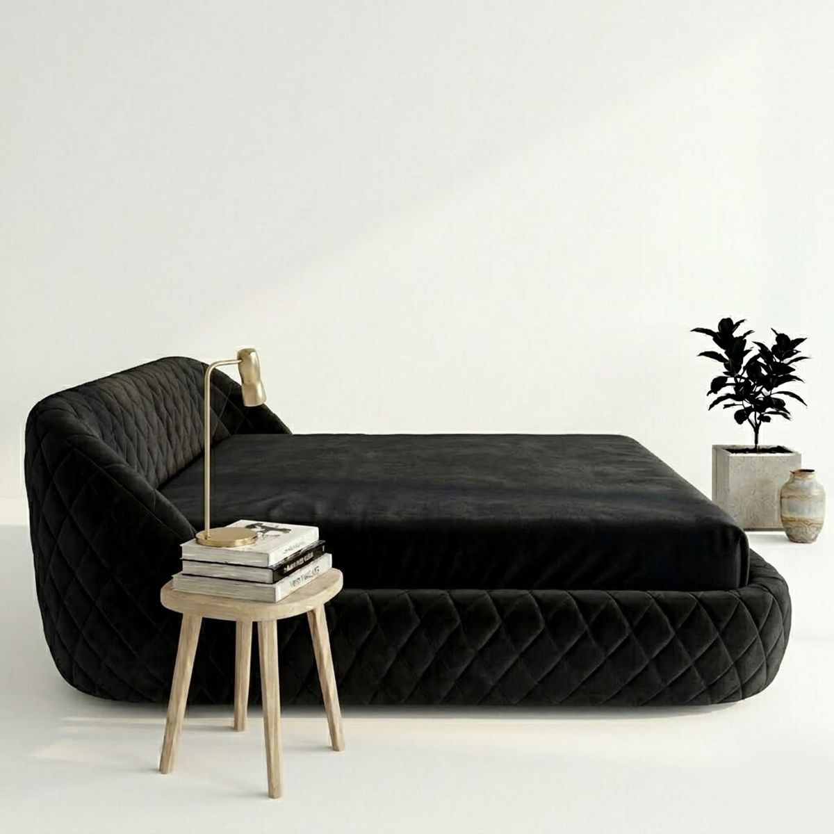 GENERICO - Cama moderna tarzo  Negro