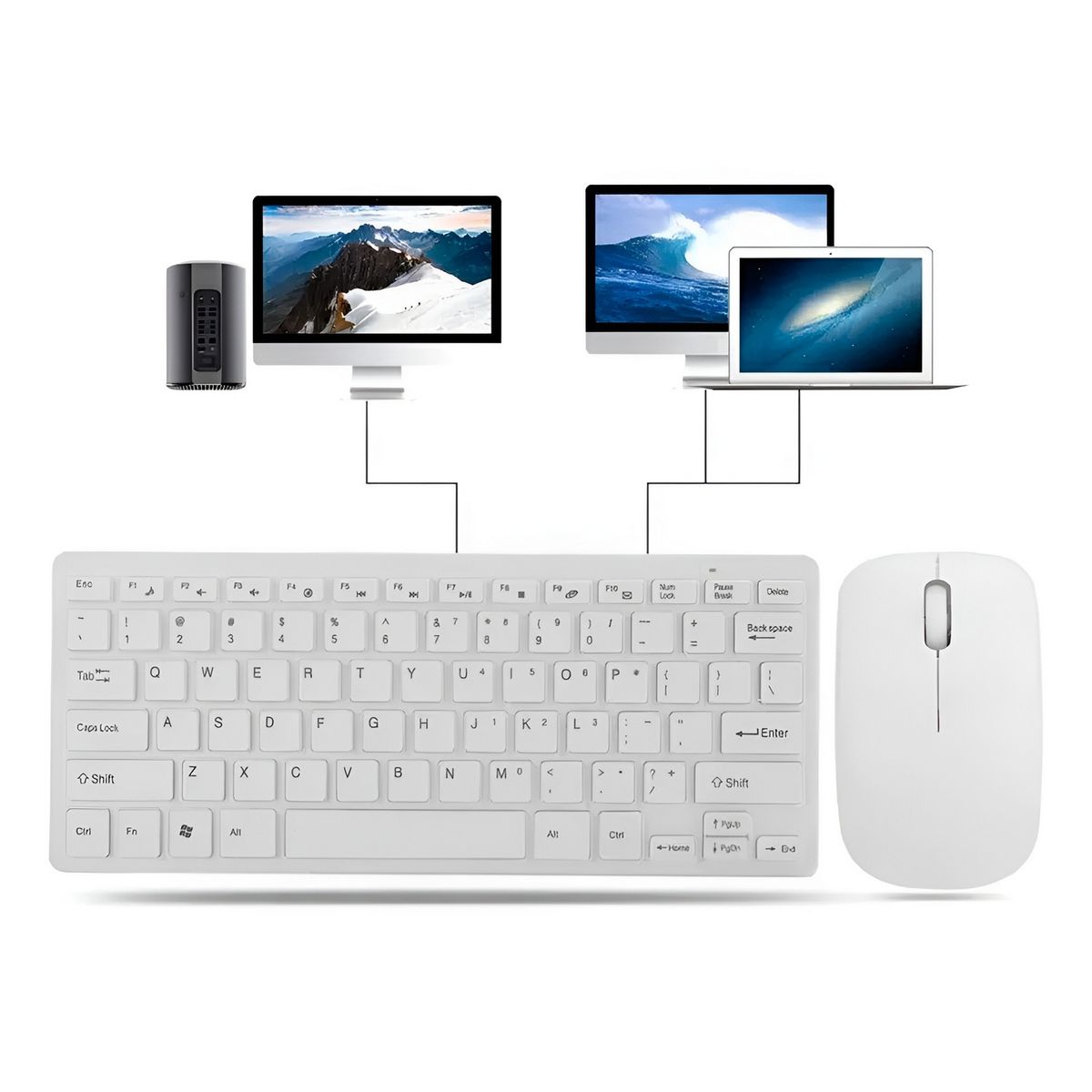 GENERICO - Combo Mini Teclado Y Mouse Inalambrico Ultra Slim Pc Laptop