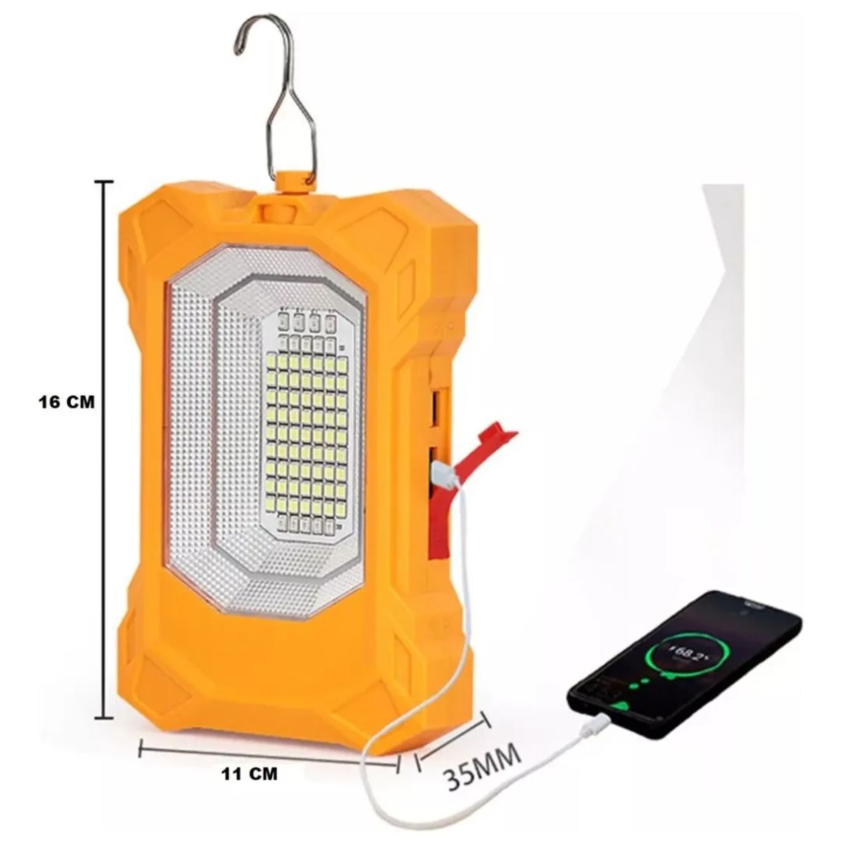 GENERICO - Reflector Portátil Solar Recargable LED con Luz SOS y Power Bank