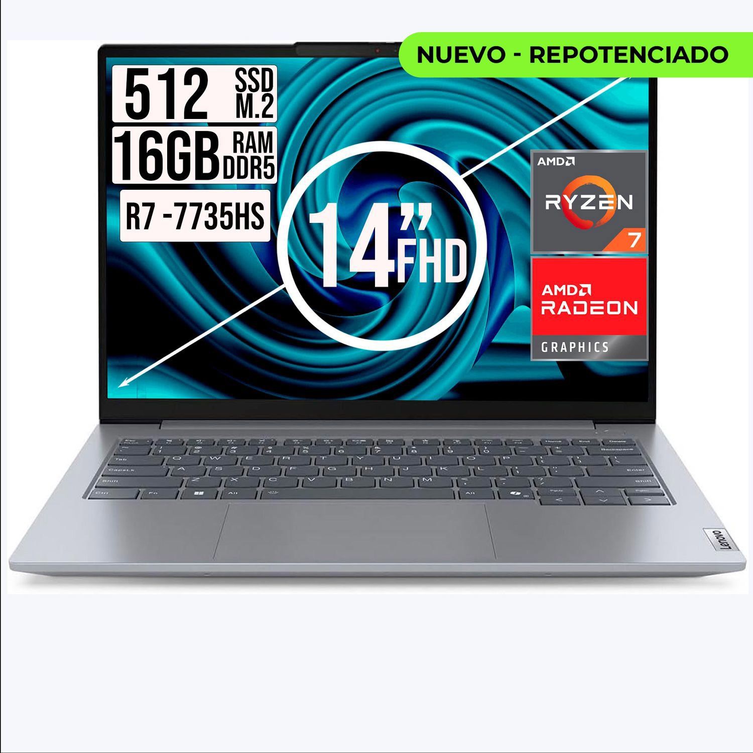 Portatil Lenovo ThinkBook 14 Amd Ryzen 7 7735HS SSD 512GB RAM 16GB