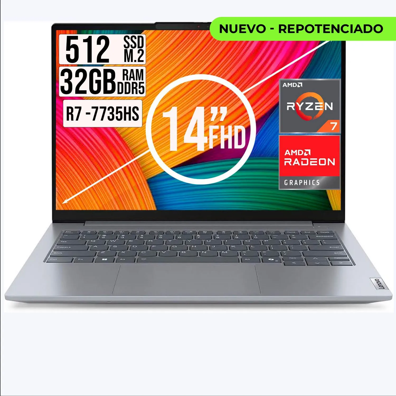 Portatil Lenovo ThinkBook 14 Amd Ryzen 7 7735HS SSD 512GB RAM 32GB