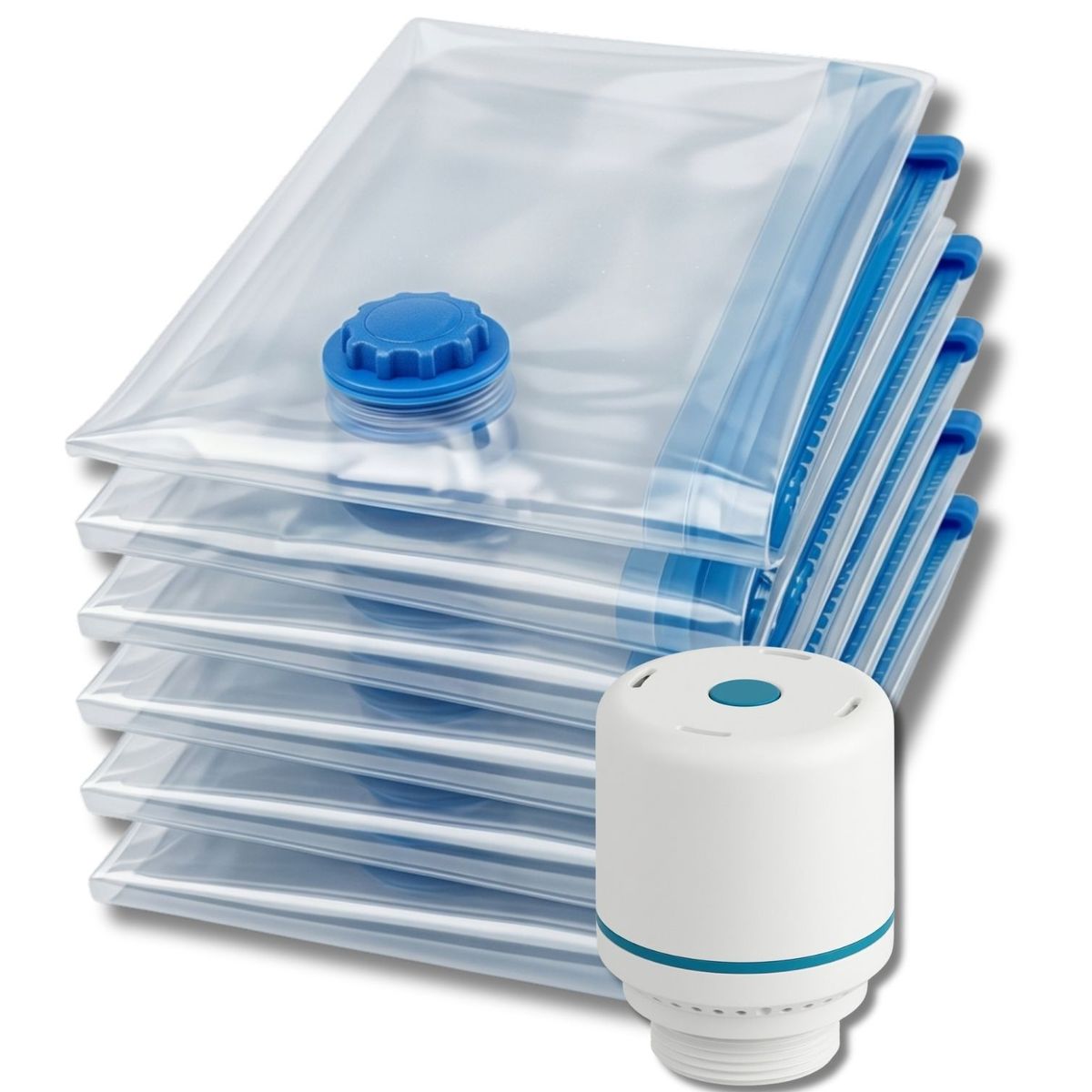 INNOVA - Kit 5 Bolsas al Vacío Ahorradoras de Espacio con Bomba Eléctrica