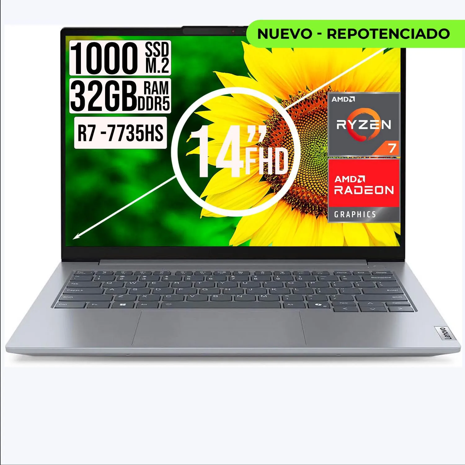 Portatil Lenovo ThinkBook 14 Amd Ryzen 7 7735HS SSD 1TB RAM 32GB