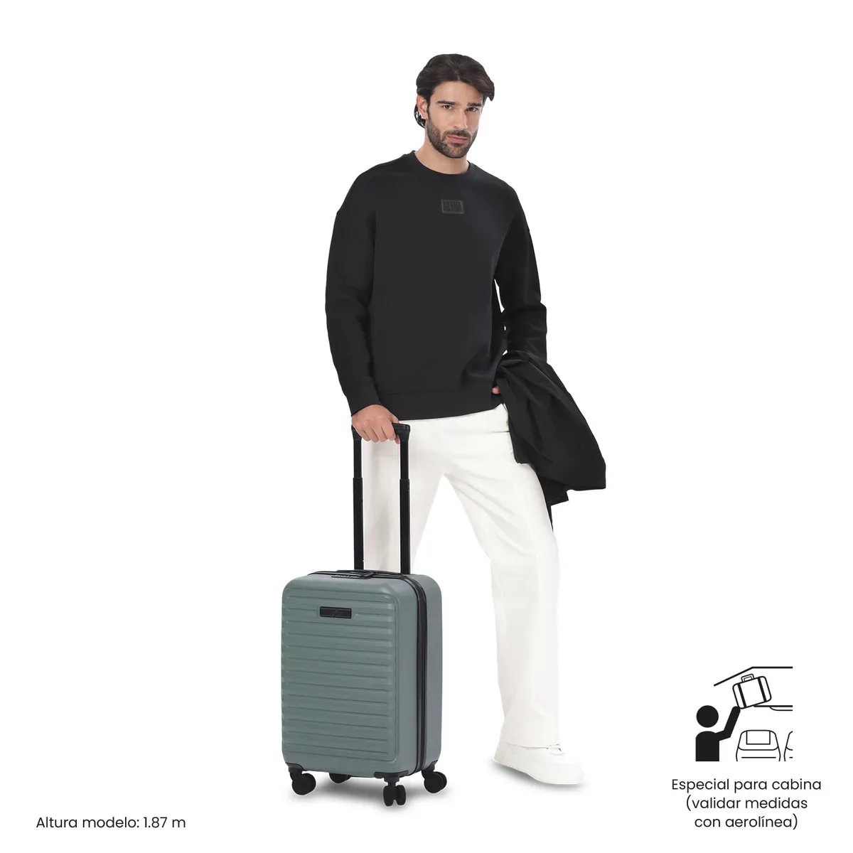 TOTTO - Maleta de Viaje Helios S Cabina 10Kg  Verde Hombre Totto