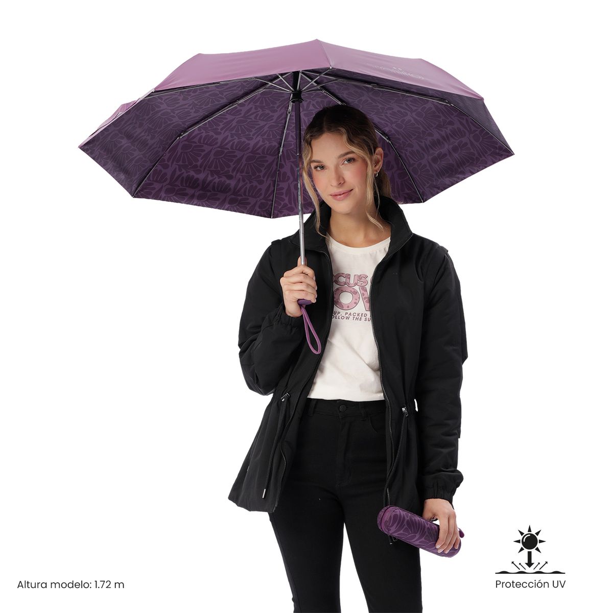 TOTTO - Sombrilla Filtro UV Umbre Para Mujer Morado Totto