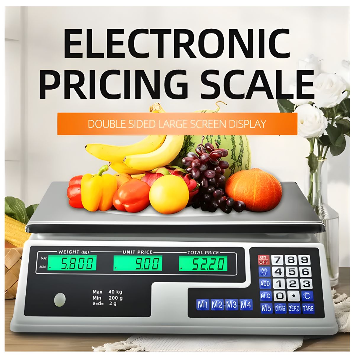 GENERICO - Balanza Digital Para Negocio Multiusos 40Kg