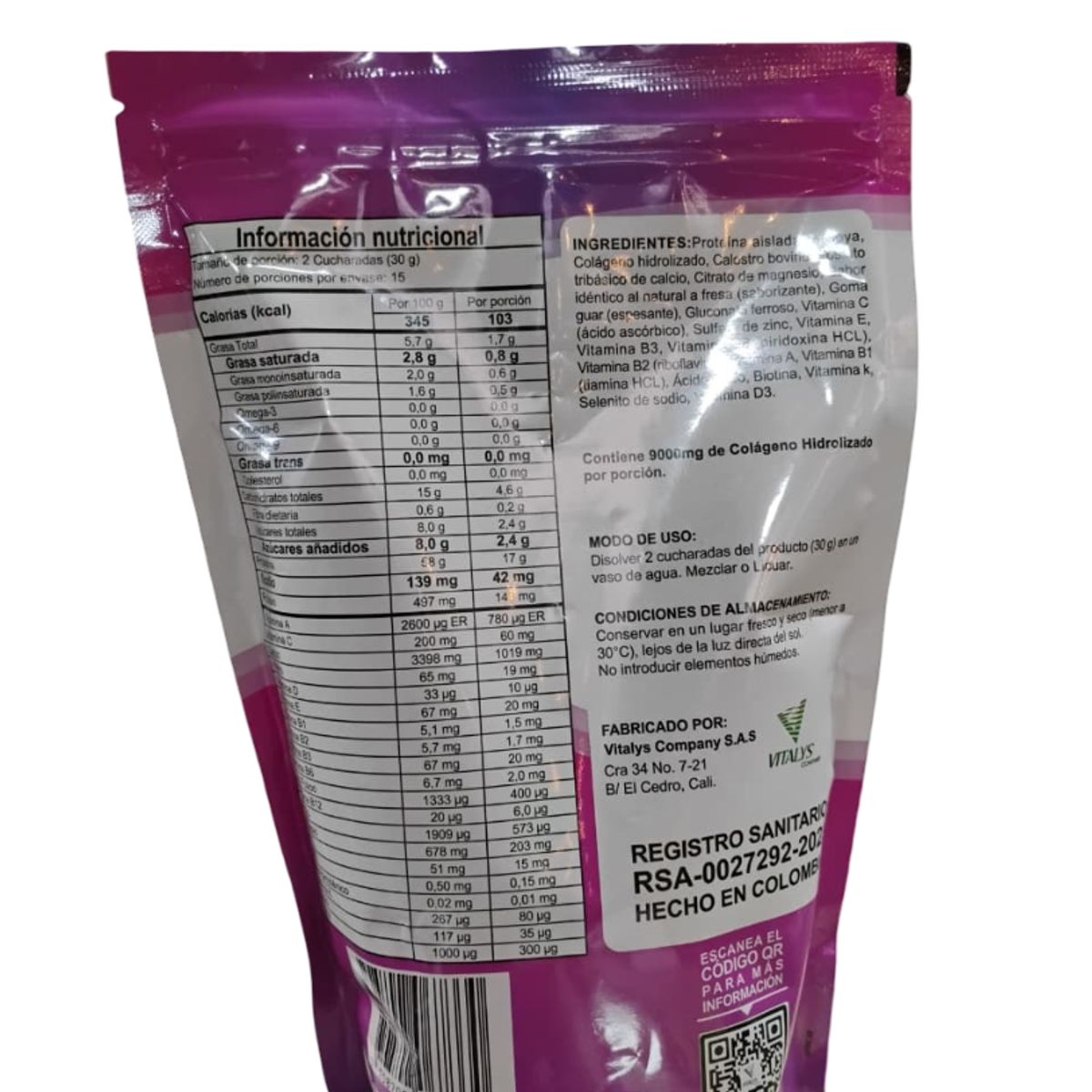 GENERICO - Colageno hidrolizado biotina magnesio calostro acido folico 450gr