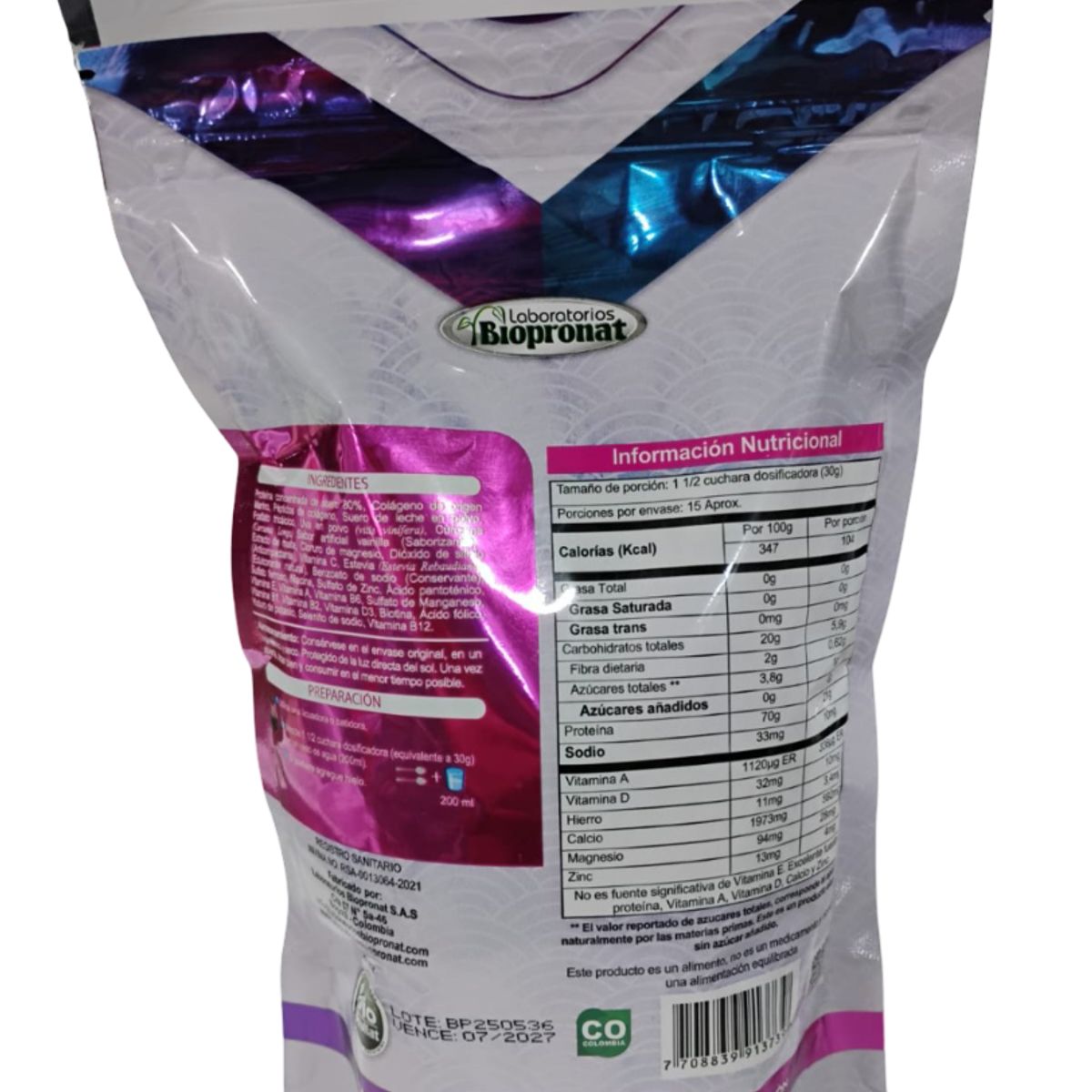 GENERICO - Colageno marino hidrolizado magnesio curcuma vitamina d curcuma 450gr