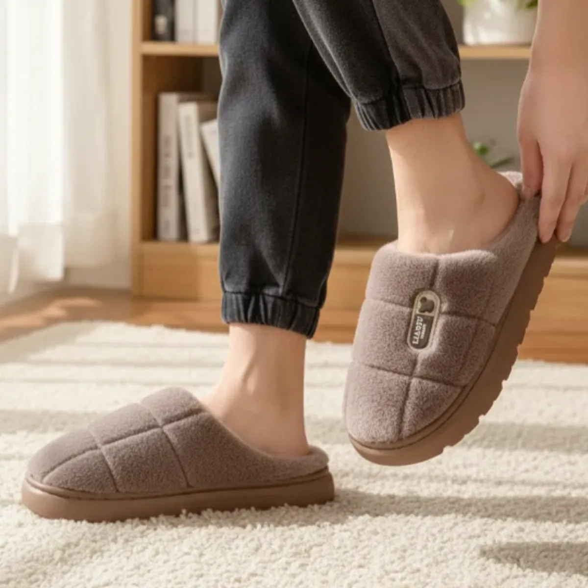 MULTIPLACE COLOMBIA - Pantuflas de peluche para Hombre importadas-