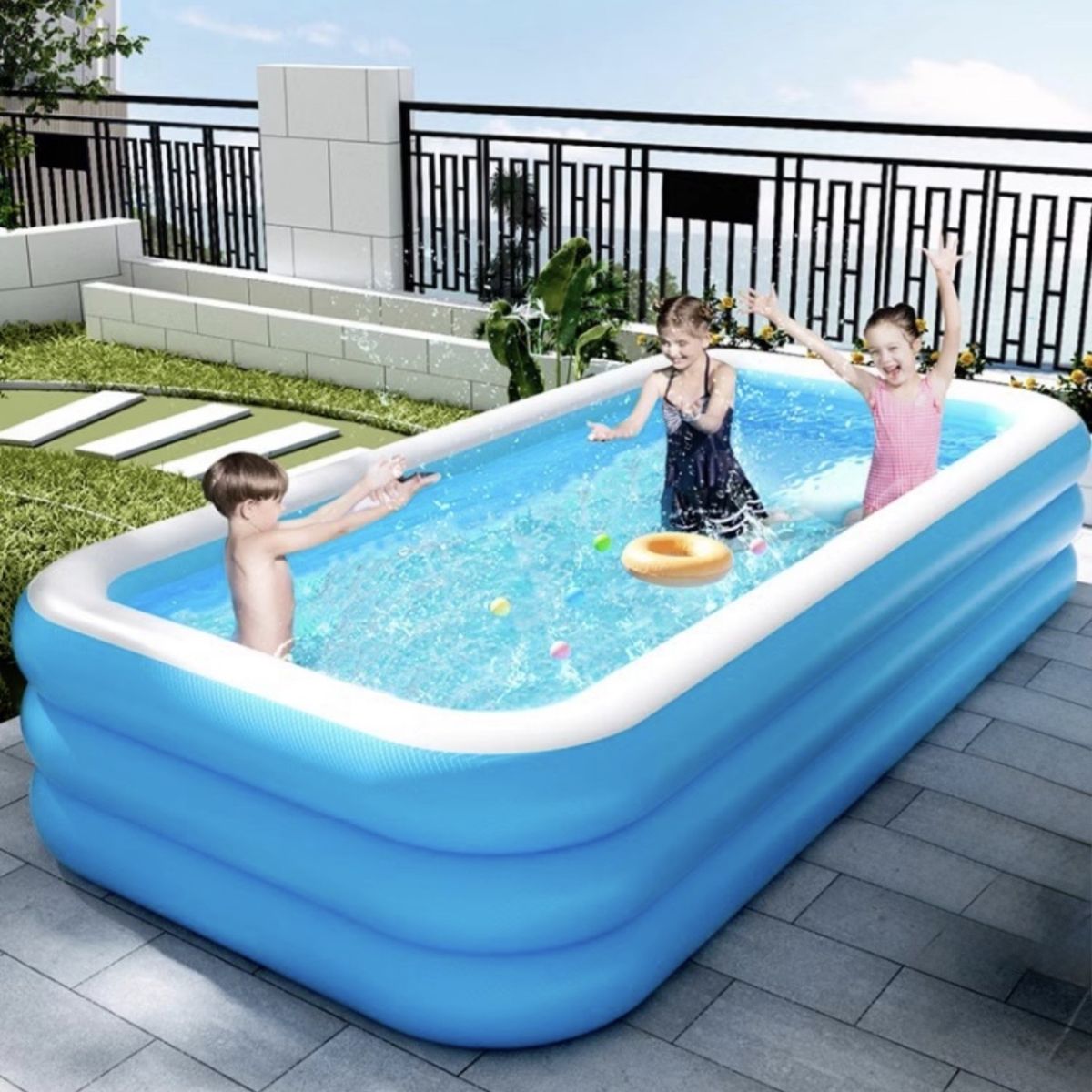 MULTIPLACE COLOMBIA - Bestway Piscina Inflable Rectangular 2,62m X 1,75m 2300 L-