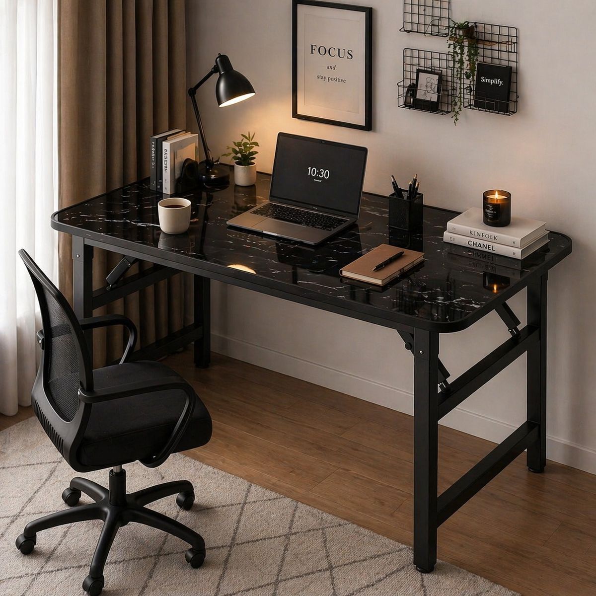 MULTIPLACE COLOMBIA - Escritorio Moderno Base Metalica plegable 120x60 Cm