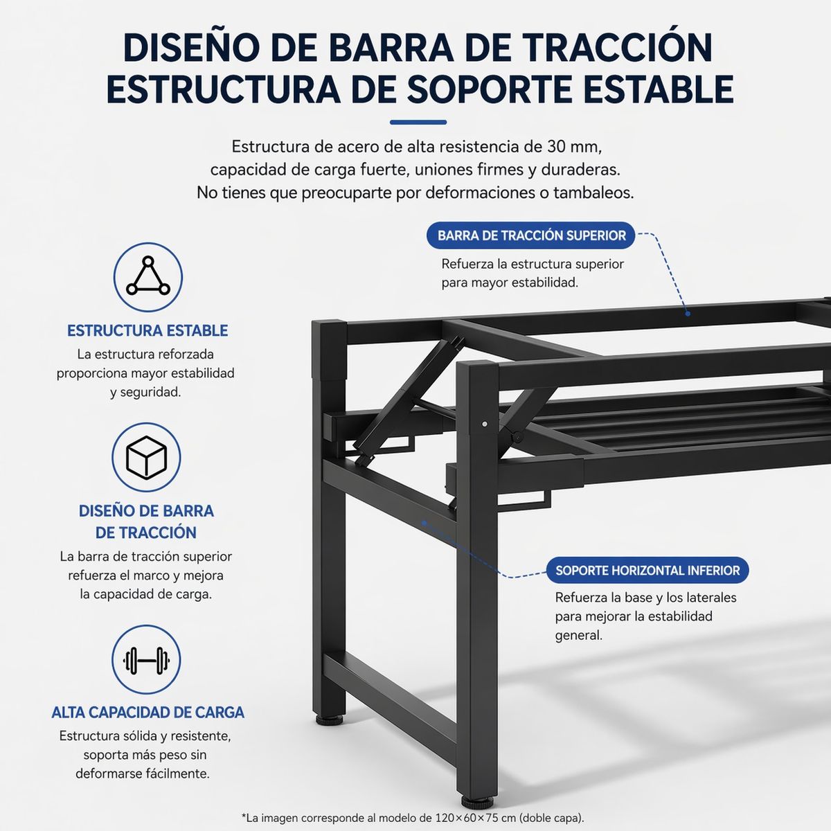 MULTIPLACE COLOMBIA - Escritorio Moderno Base Metalica plegable 120x60 Cm