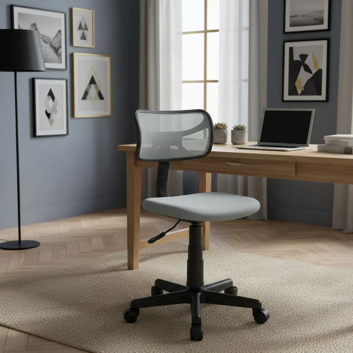 DESIGN HOME - Silla Ejecutiva Alviso 40.5x50x75.5-87.5cm Soft Gris M+desig