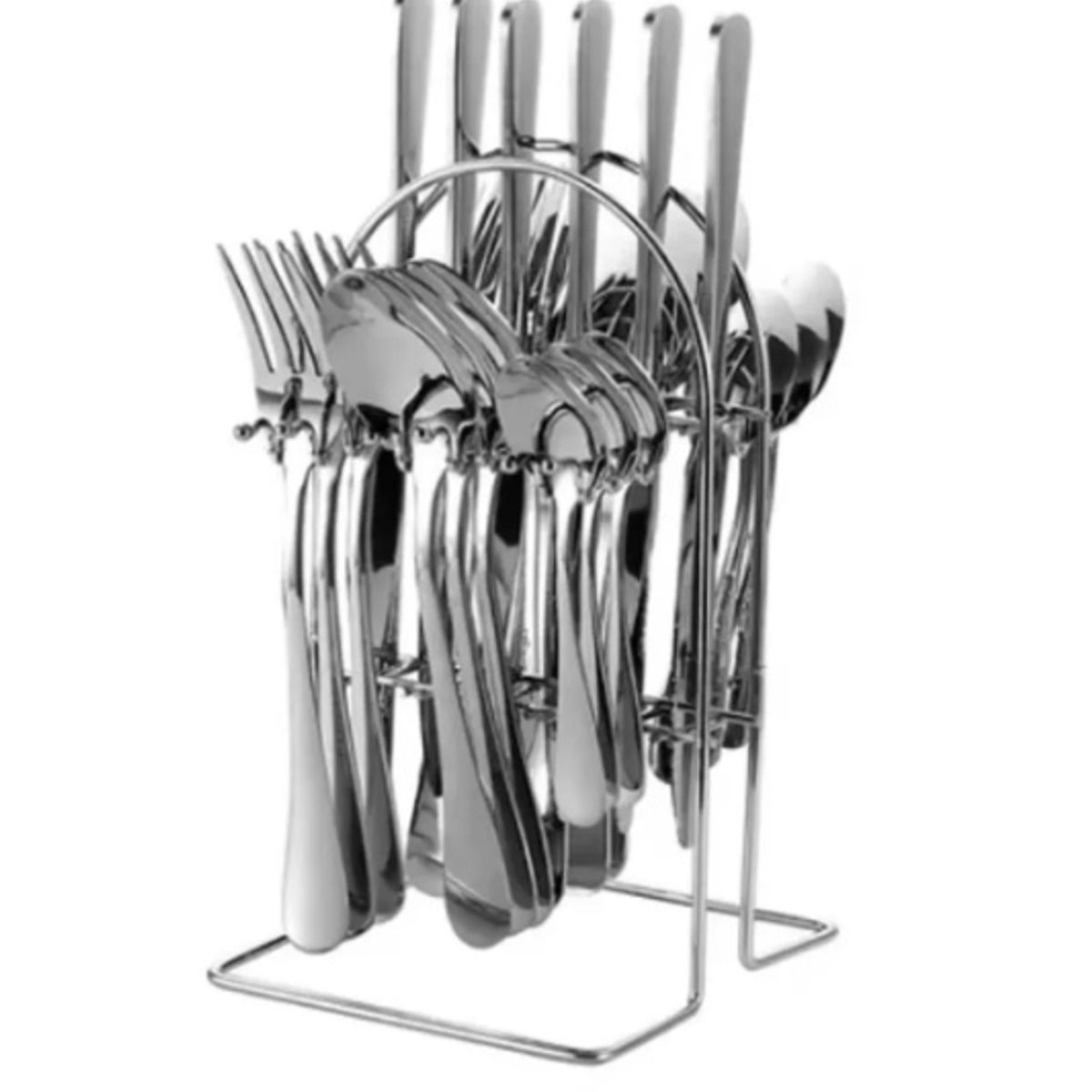 AMERICAN GENERICS - Juego Cubiertos Acero Inoxidable 24 Piezas con Base