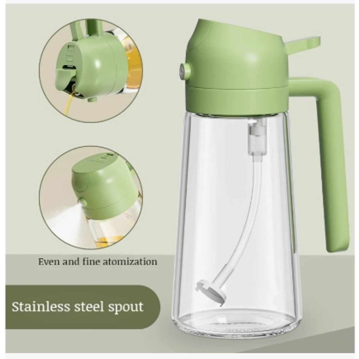 AMERICAN GENERICS - Aceitero Spray y Vertedor 2 en 1 400ml Cocina beige