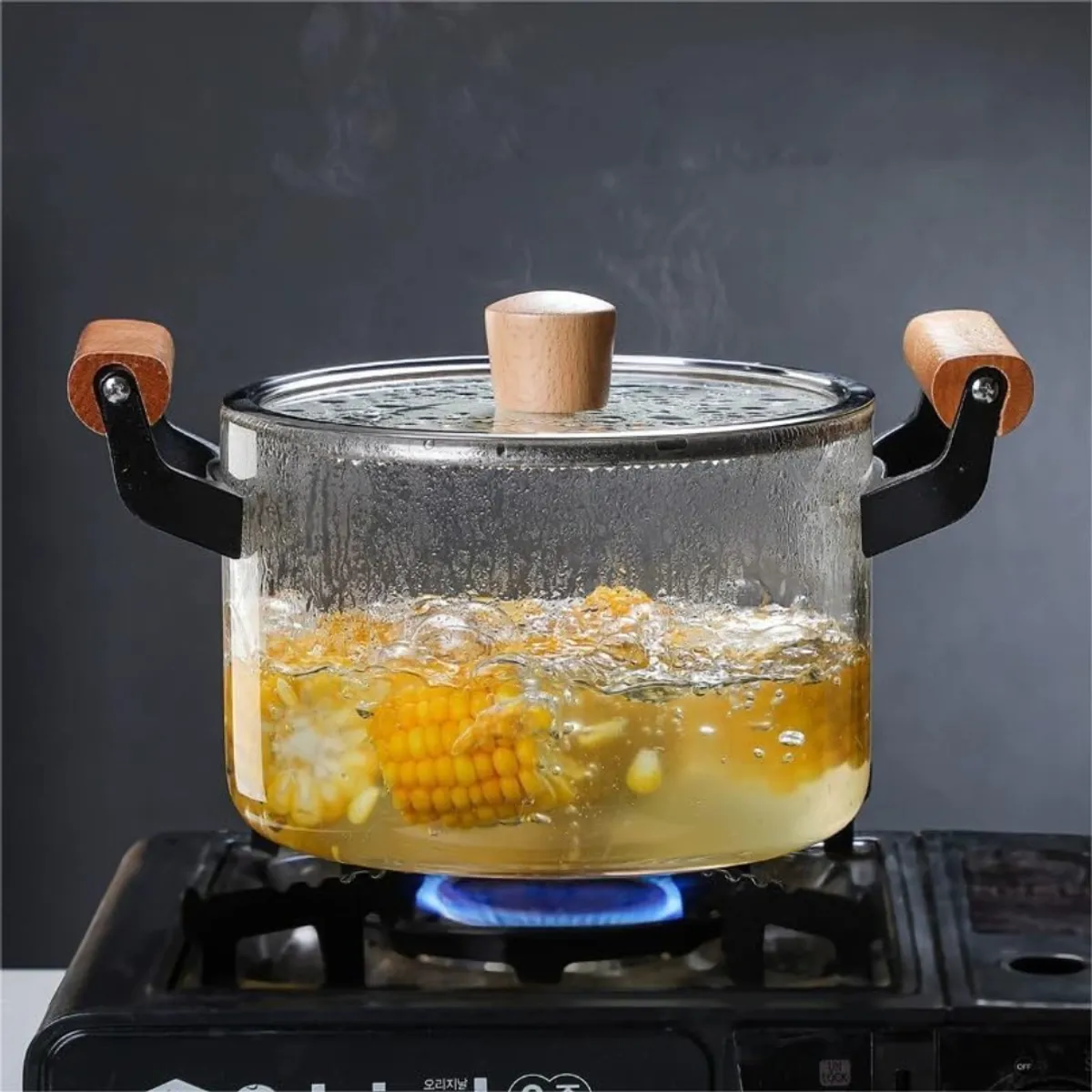 SKY - Olla De Vidrio Resistente Al Calor 3.5L Con Tapa Olla Vidrio Para Cocina Transparente Multiuso