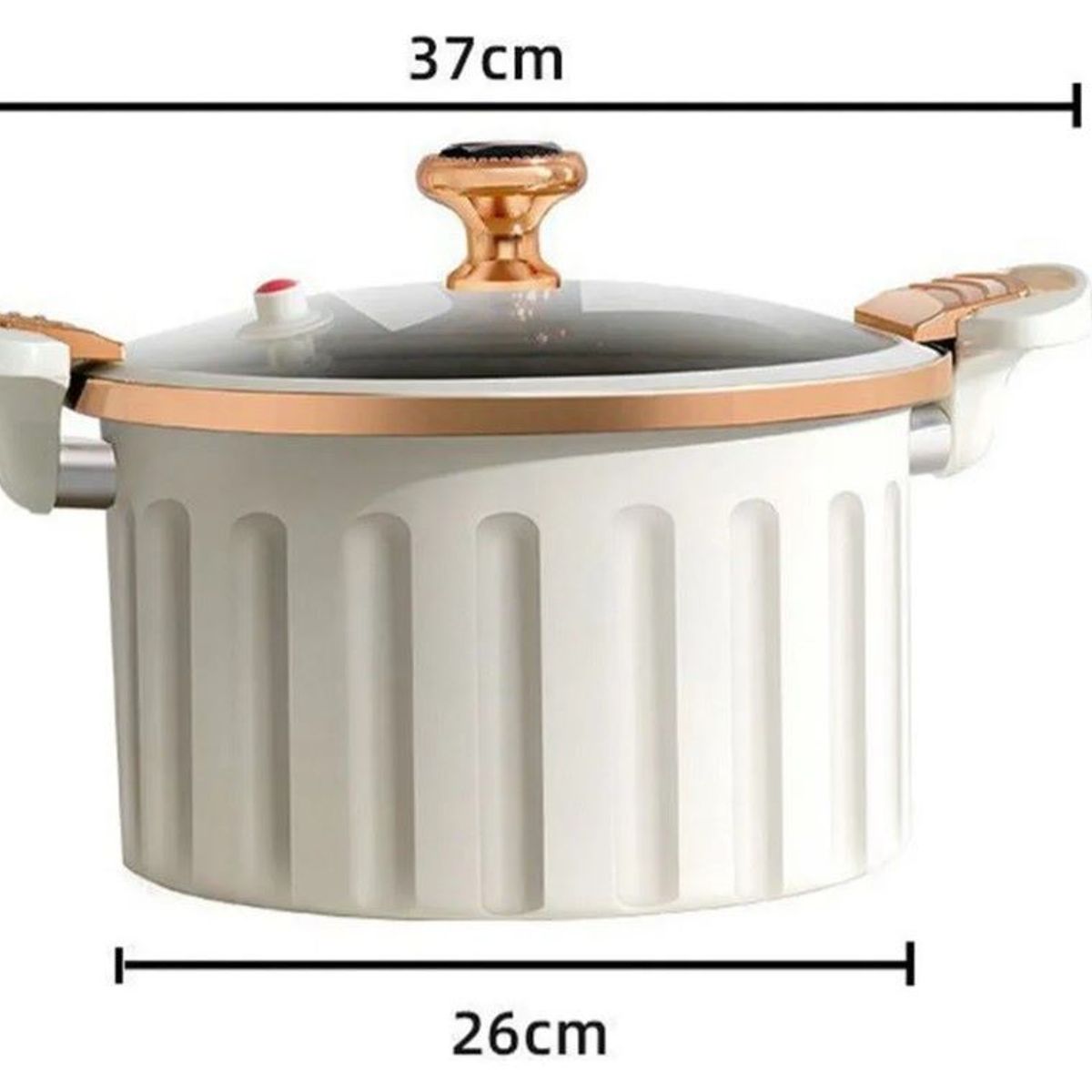 ZHOPI CO - Olla De Micro Presión Antiadherente De Lujo Con Tapa Vidrio
