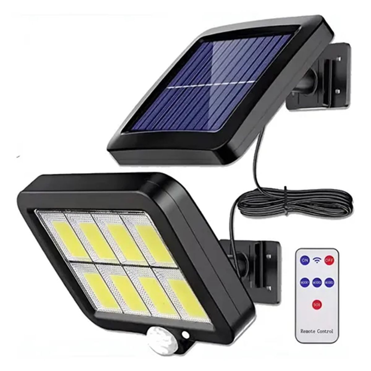 GENERICO - Reflector Solar LED Exterior con Sensor de Movimiento y Panel Independiente