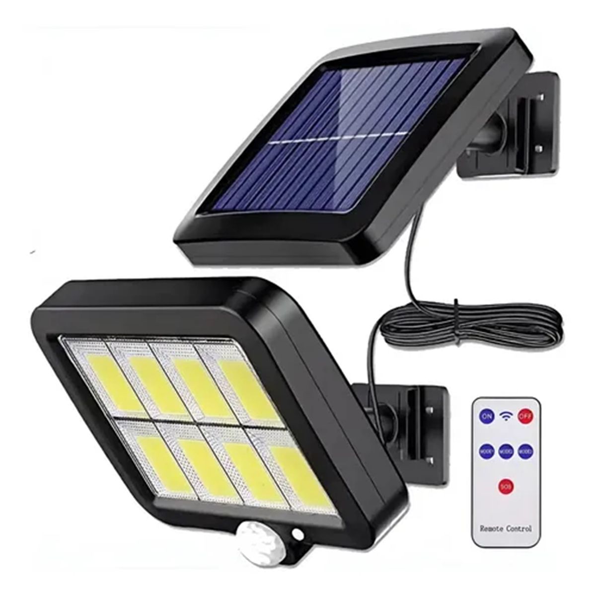 GENERICO - Reflector Solar LED Exterior con Sensor de Movimiento y Panel Independiente