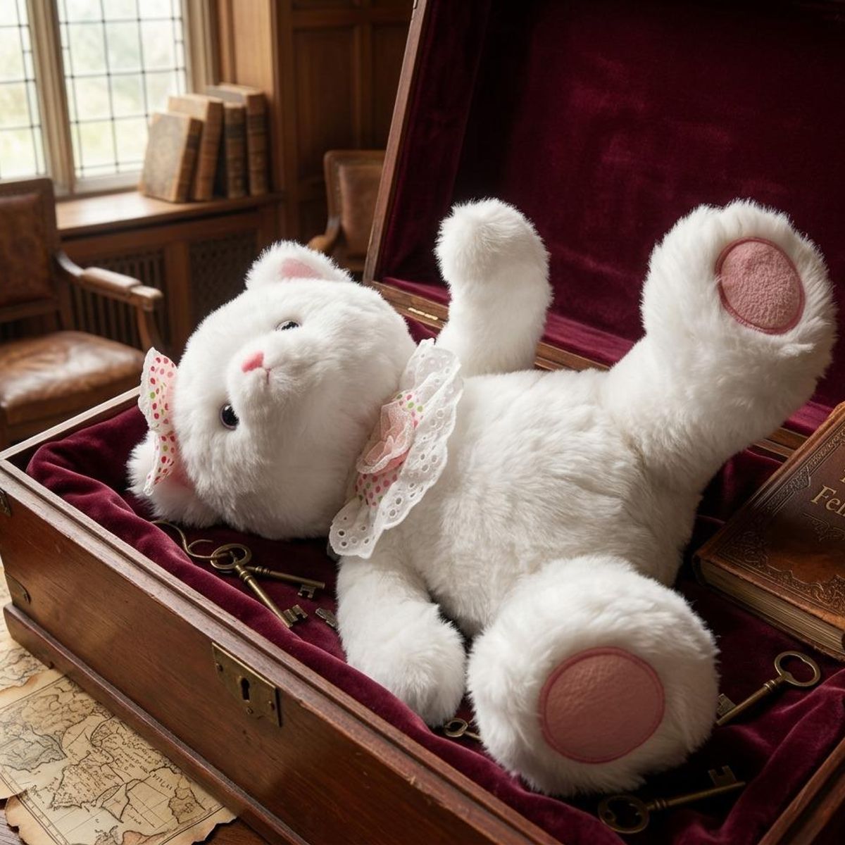 INFANTILES CAJUROMIX - Oso De Peluche Tierno Con Acabados Decorativos Blanco