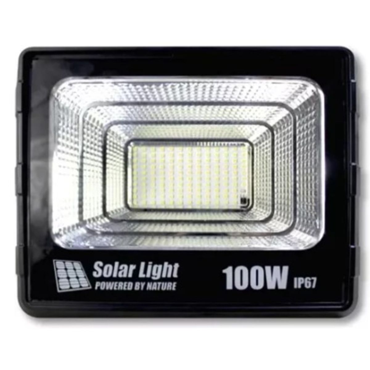 GENERICO - Reflector Solar LED 100W Exterior IP65 con Control Remoto y Panel Solar
