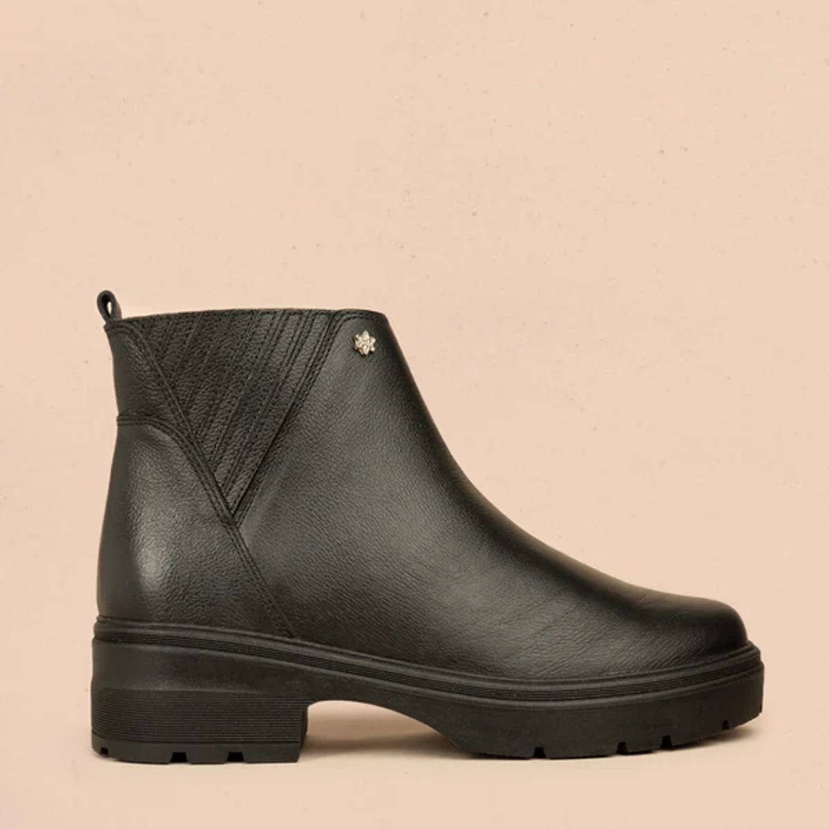 COSMOS - Botines de cuero color negro tipo chelsea 106439