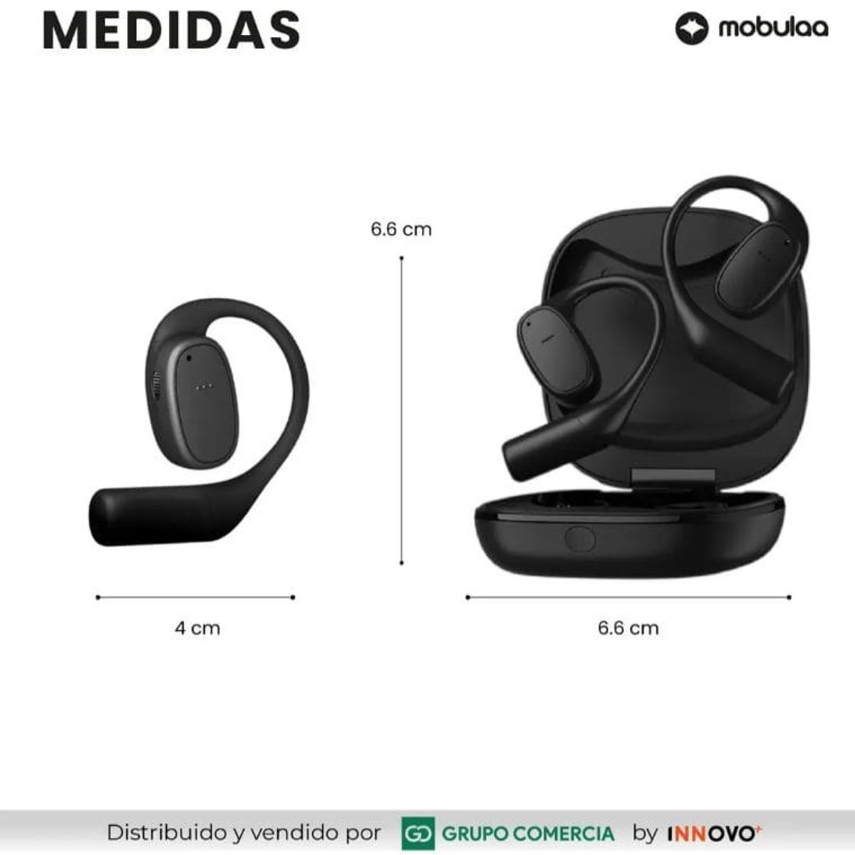 INNOVA - Audífonos Deportivos De Diseño Abierto Con Ganchos Mobulaa Aurafit X5