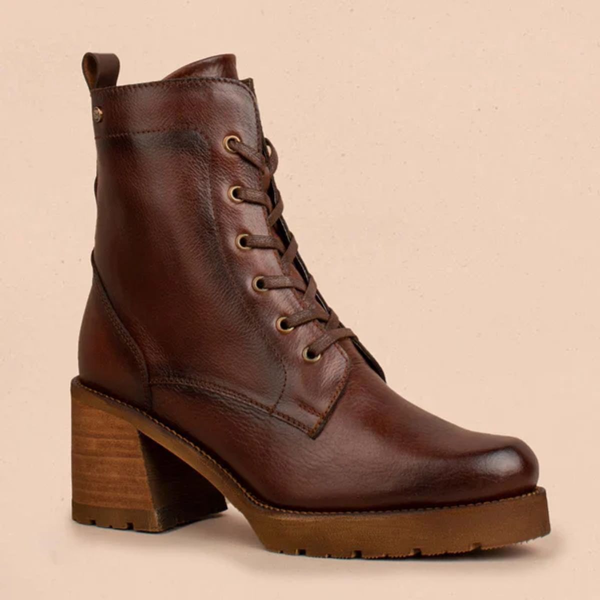 COSMOS - Botas en cuero color café 104898