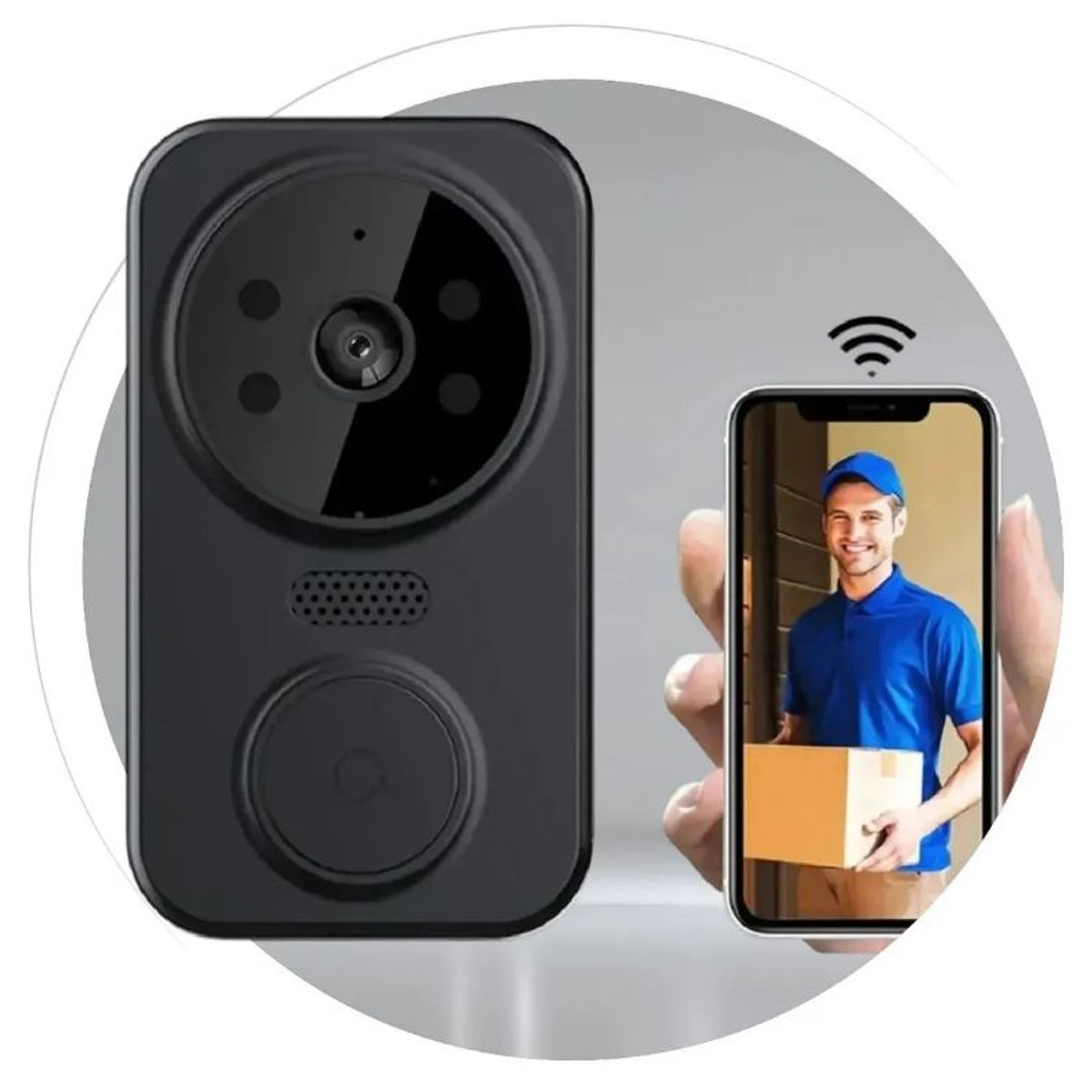 INNOVA - Videoportero Inteligente Wifi Cámara Hd 720 Visión Nocturna Audio Bidireccional Monitoreo