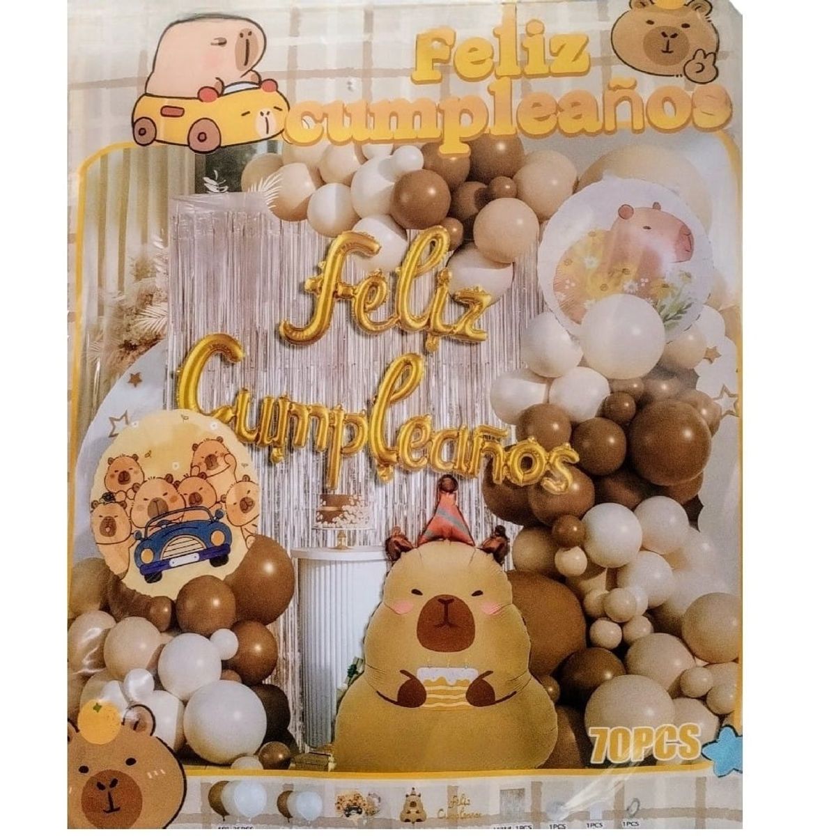 GENERICO - Kit Decoración de Feliz Cumpleaños CapiBara - 70 Piezas