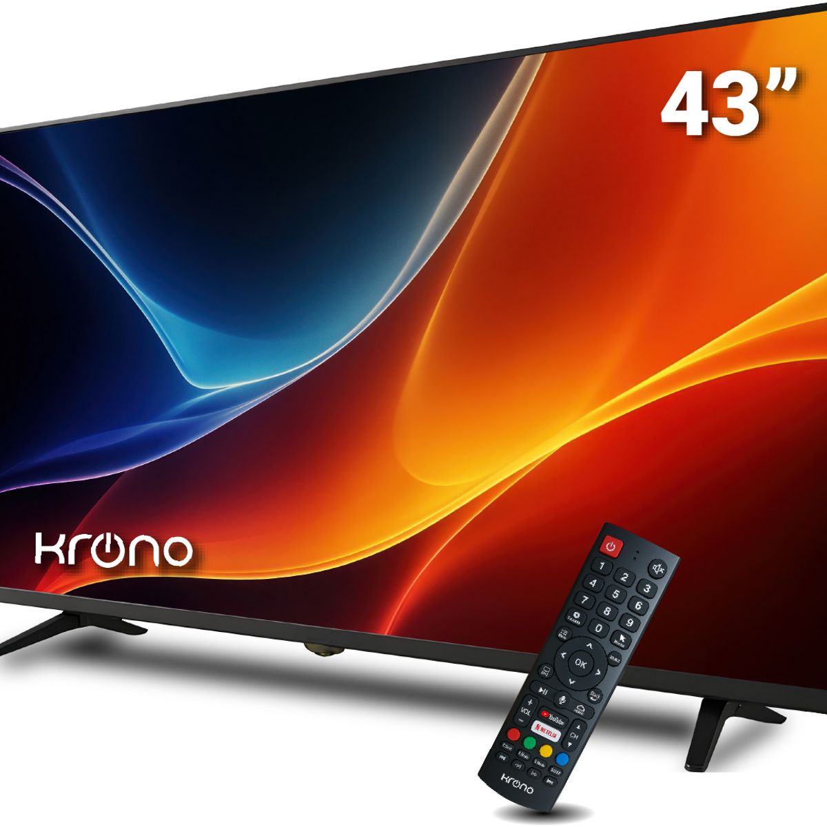 KRONO - Smart TV Krono 43 Pulgadas LED Full HD - Android TV, Diseño Frameless +Soporte Gratis