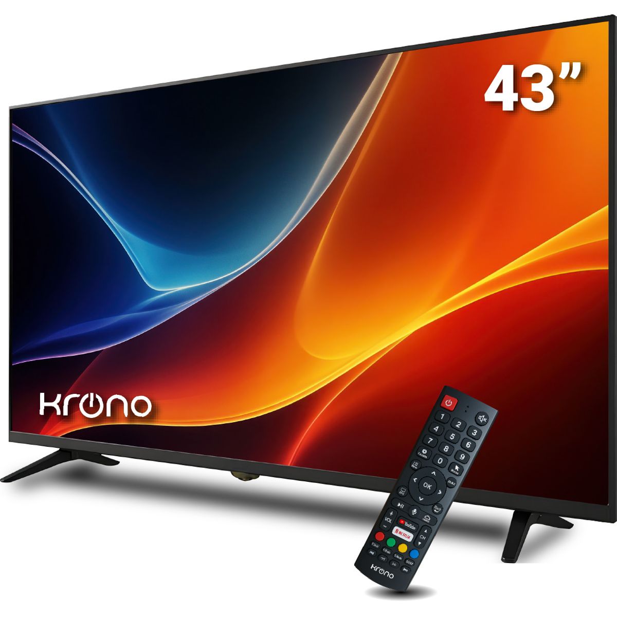 KRONO - Smart TV Krono 43 Pulgadas LED Full HD - Android TV, Diseño Frameless +Soporte Gratis