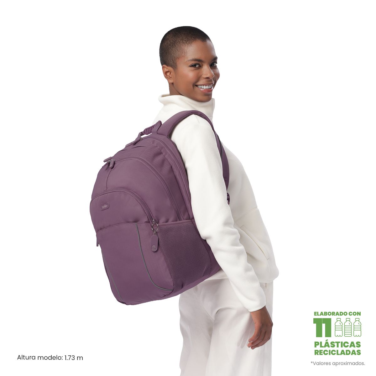 TOTTO - Morral Mochila Cambri Porta Pc 15.4'' Mujer Morado Totto